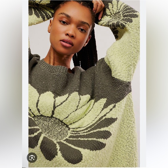 Free People In Bloom Flower Sweater - Picture 4 of 5